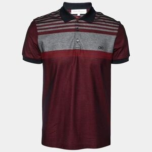 Salvatore Ferragamo, XL maroon striped polo shirt